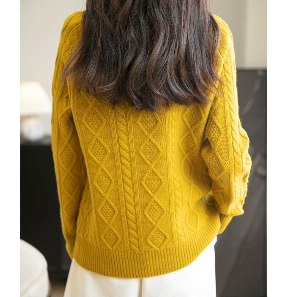 NWT Chanyarn Women's 100% Merino Wool Sweater Cable Knit Size X-LARGE